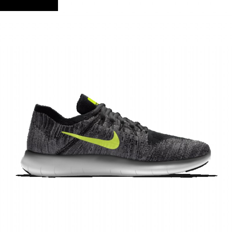 Juoksu Nike Free Rn Flyknit Miesten Black White Volt