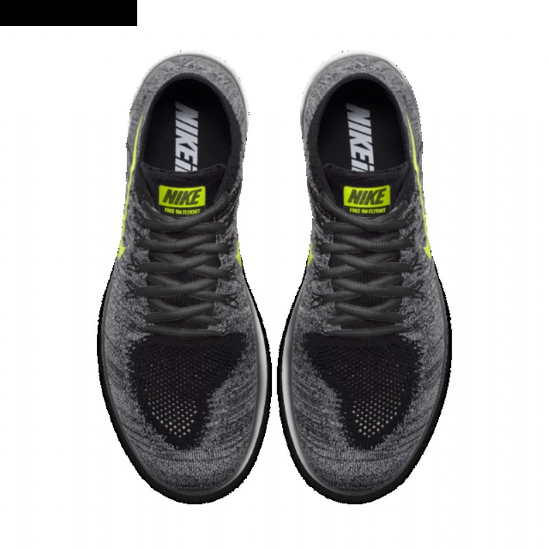Juoksu Nike Free Rn Flyknit Miesten Black White Volt