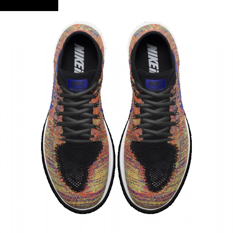 Juoksu Nike Free Rn Flyknit Miesten Musta Multi Valkoinen Sininen