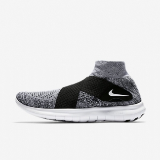 Juoksu Nike Free Rn Motion Flyknit 2017 Miesten Musta Pure Platinum Wolf Harmaa Valkoinen