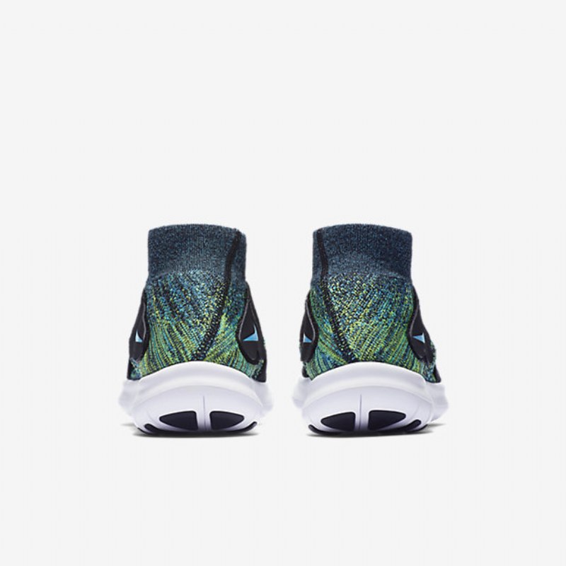 Juoksu Nike Free Rn Motion Flyknit 2017 Miesten Musta Volt Valkoinen Sininen Kloori