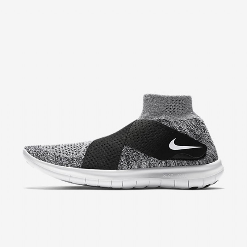 Juoksu Nike Free Rn Motion Flyknit 2017 Nainen Musta Puhdas Platinaa Wolf Harmaa Valkoinen