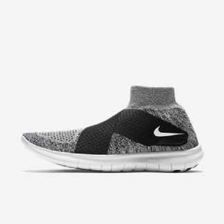 Juoksu Nike Free Rn Motion Flyknit 2017 Nainen Musta Puhdas Platinaa Wolf Harmaa Valkoinen