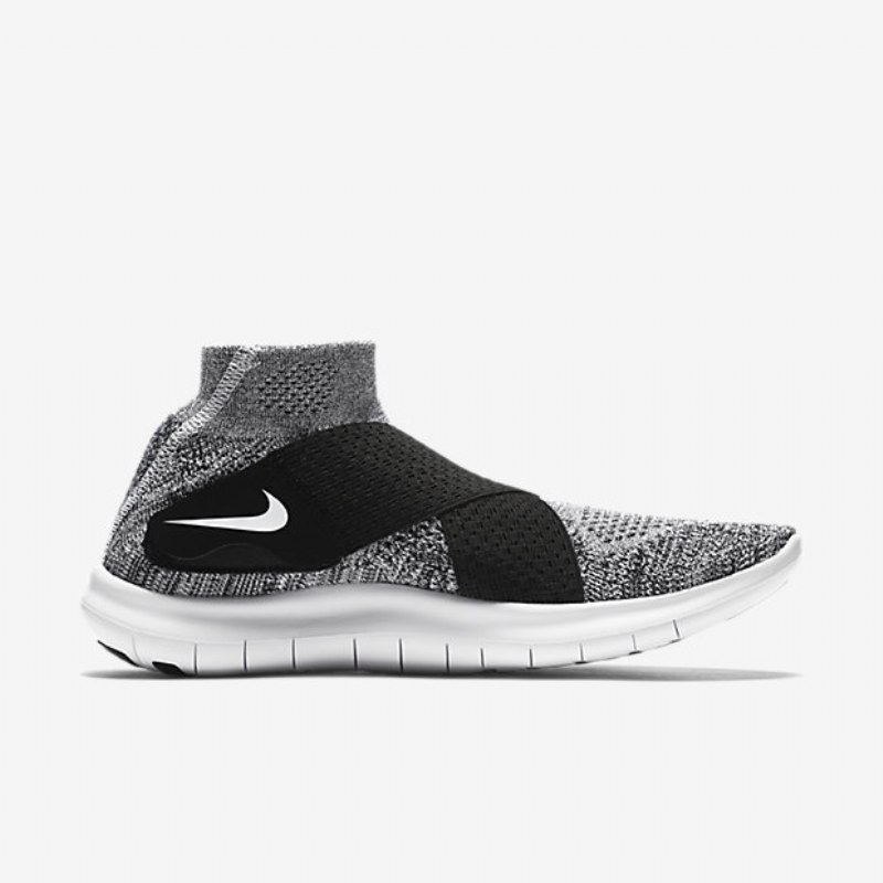 Juoksu Nike Free Rn Motion Flyknit 2017 Nainen Musta Puhdas Platinaa Wolf Harmaa Valkoinen