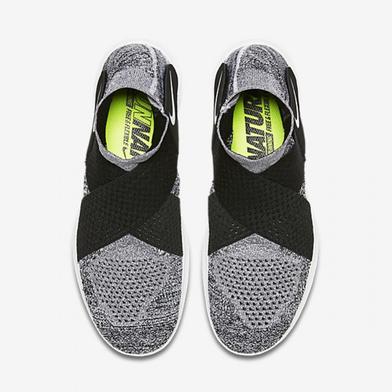 Juoksu Nike Free Rn Motion Flyknit 2017 Nainen Musta Puhdas Platinaa Wolf Harmaa Valkoinen