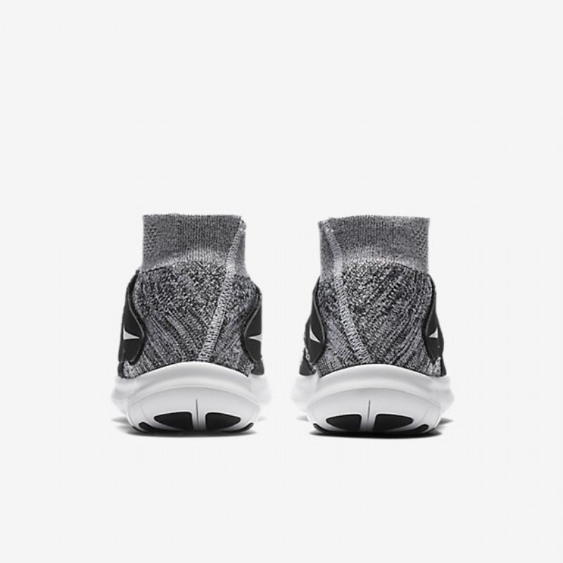 Juoksu Nike Free Rn Motion Flyknit 2017 Nainen Musta Puhdas Platinaa Wolf Harmaa Valkoinen