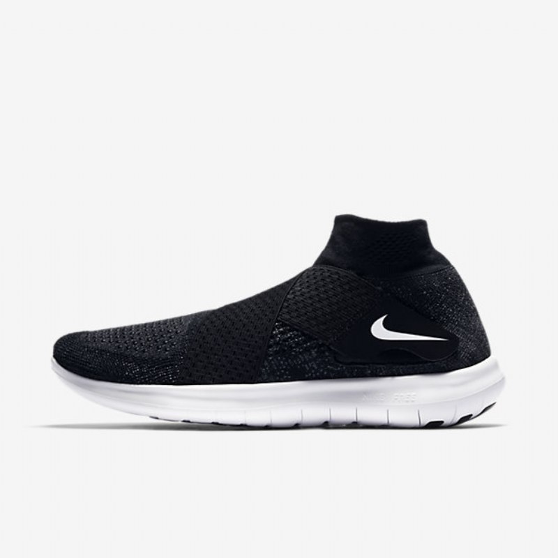 Juoksu Nike Free Rn Motion Flyknit 2017 Nainen Musta Tummanharmaa Volt White