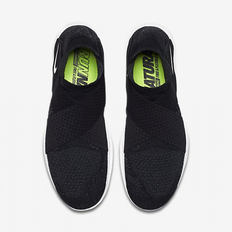 Juoksu Nike Free Rn Motion Flyknit 2017 Nainen Musta Tummanharmaa Volt White