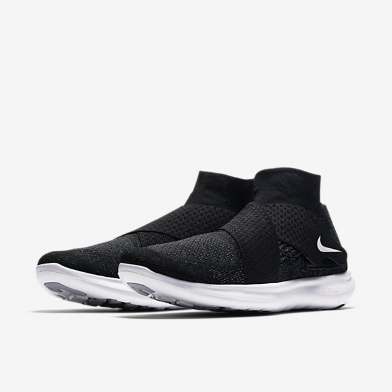 Juoksu Nike Free Rn Motion Flyknit 2017 Nainen Musta Tummanharmaa Volt White