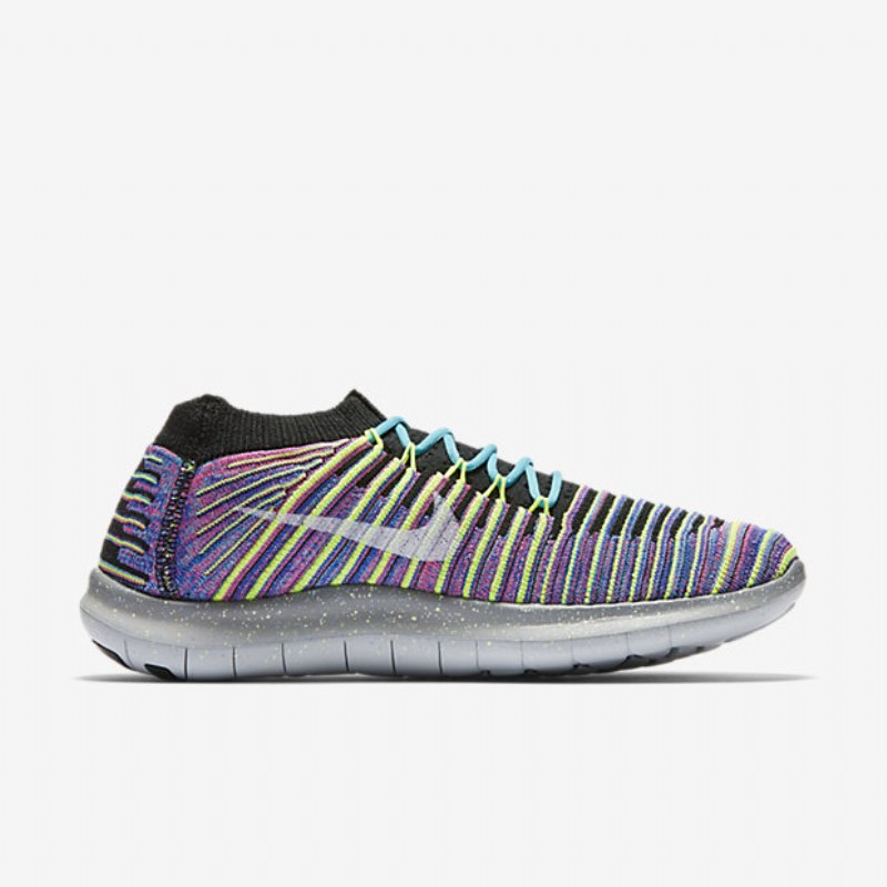 Juoksu Nike Free Rn Motion Flyknit Naisten Musta Sininen Juoksija Explosion Pink White