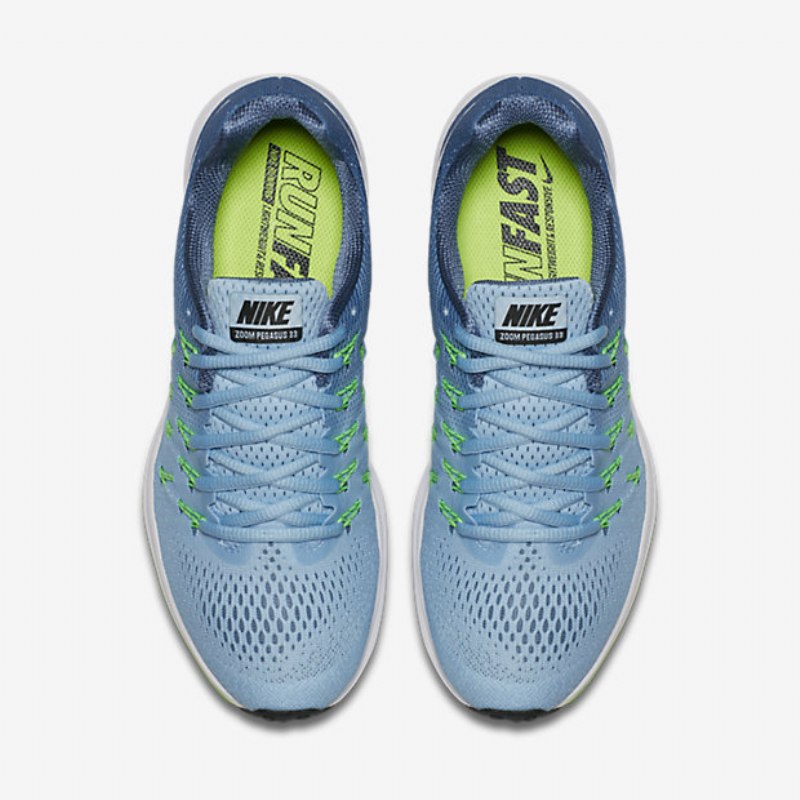 Juoksu Nike Zoom Air Pegasus 33 Naiset Sininen Korkki Valtameri Sumu Vihreä Raivo Valkoinen