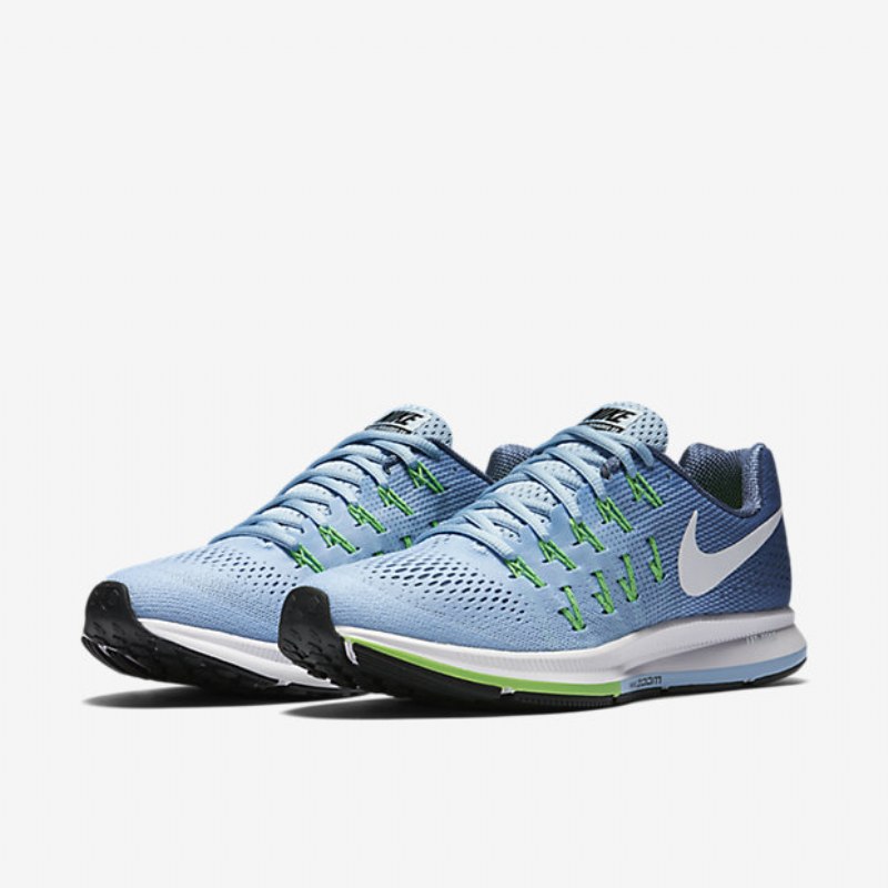 Juoksu Nike Zoom Air Pegasus 33 Naiset Sininen Korkki Valtameri Sumu Vihreä Raivo Valkoinen