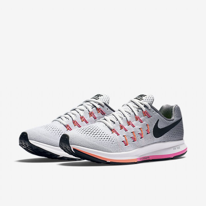 Juoksu Nike Zoom Air Pegasus 33 Naisten Pure Platinum Cool Harmaa Explosion Pink Black