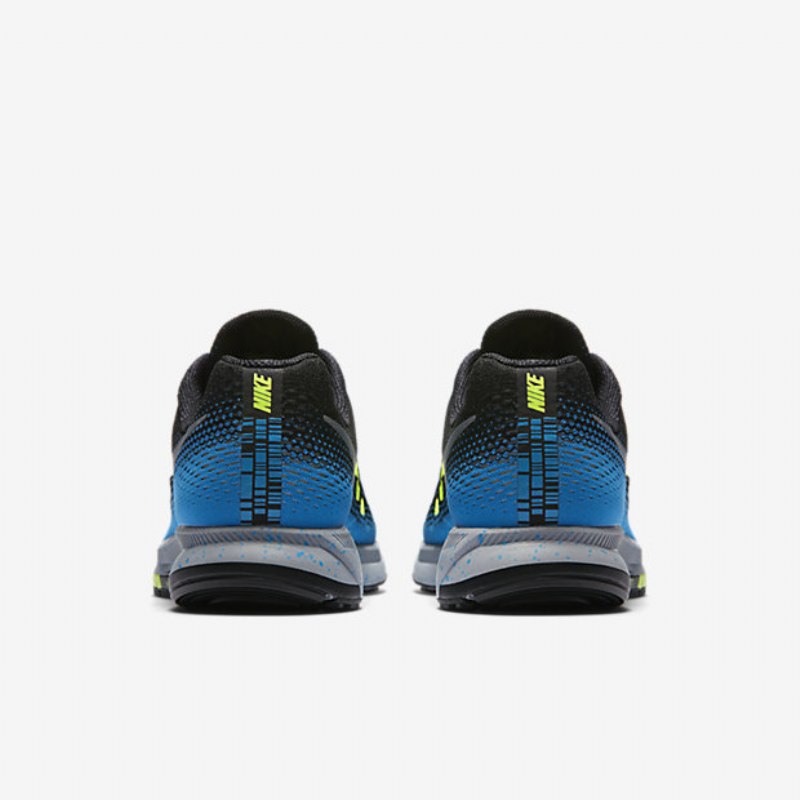 Juoksu Nike Zoom Air Pegasus 33 Shield Miesten Musta Sininen Tarrat Voltti Metallinen Hopea