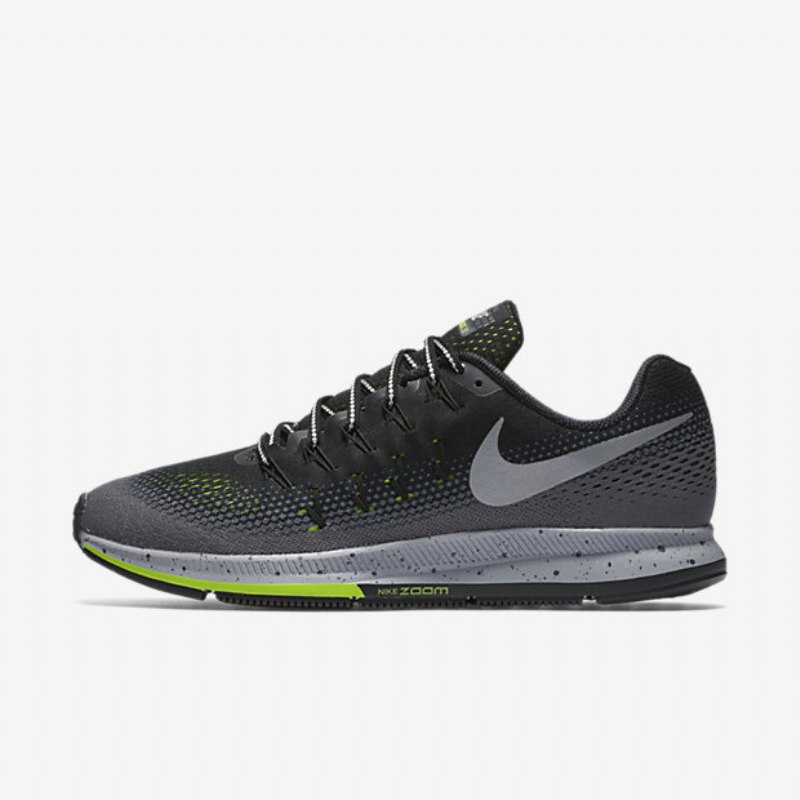 Juoksu Nike Zoom Air Pegasus 33 Shield Miesten Musta Tummanharmaa Stealth Hopea Metallinen