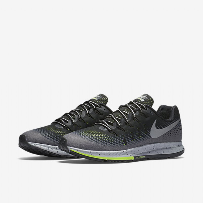 Juoksu Nike Zoom Air Pegasus 33 Shield Miesten Musta Tummanharmaa Stealth Hopea Metallinen