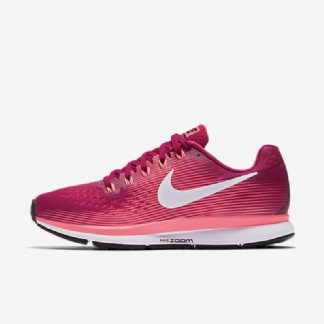 Juoksu Nike Zoom Air Pegasus 34 Naiset Urheilu Fuchsia Lava Glow Pink Racer White