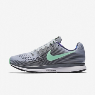 Juoksu Nike Zoom Air Pegasus 34 Naisten Solstice Wolf Harmaa Tummanharmaa Valkoinen Vihreä Kiiltävä