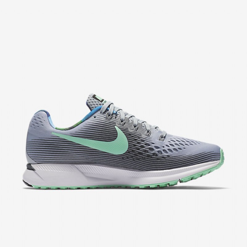 Juoksu Nike Zoom Air Pegasus 34 Naisten Solstice Wolf Harmaa Tummanharmaa Valkoinen Vihreä Kiiltävä