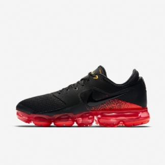 Juoksukengät Nike Air Vapormax Miesten Musta Metallinen Hopea Total Crimson Tummanharmaa