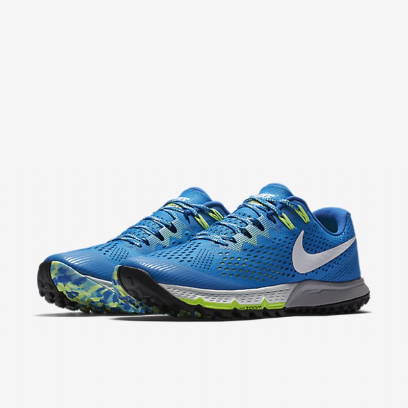 Juoksukengät Nike Air Zoom Terra Kiger 4 Miesten Sininen Valokuva Vihreä Ghost Hyper Cobalt White