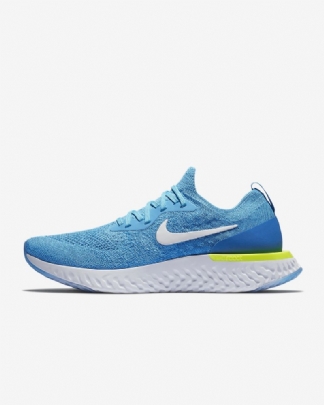 Juoksukengät Nike Epic Miesten React Flyknit Sininen Vaaleansininen Photo Volt Glow White