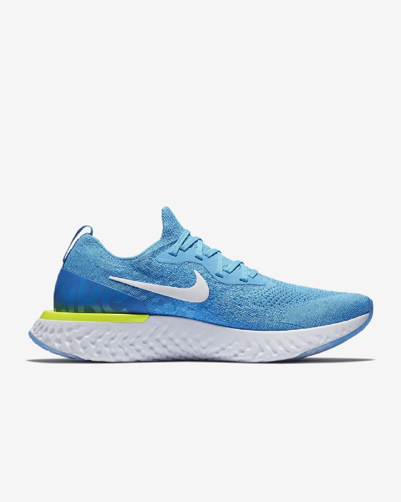 Juoksukengät Nike Epic Miesten React Flyknit Sininen Vaaleansininen Photo Volt Glow White