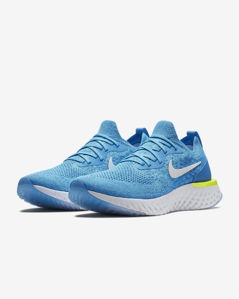 Juoksukengät Nike Epic Miesten React Flyknit Sininen Vaaleansininen Photo Volt Glow White