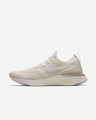 Juoksukengät Nike Epic React Flyknit Naisten Light Cream Washing Sitruunavalkoinen