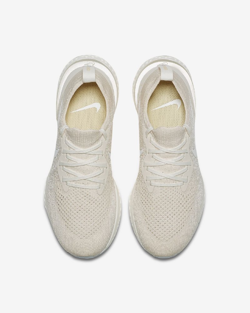 Juoksukengät Nike Epic React Flyknit Naisten Light Cream Washing Sitruunavalkoinen
