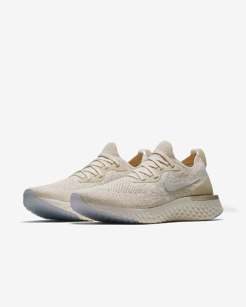 Juoksukengät Nike Epic React Flyknit Naisten Light Cream Washing Sitruunavalkoinen