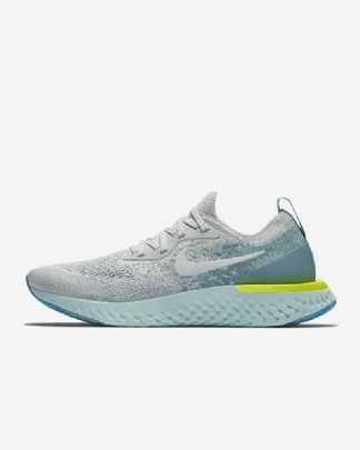 Juoksukengät Nike Epic React Flyknit Naisten Pure Platinum Blue Kiille Glow Volt