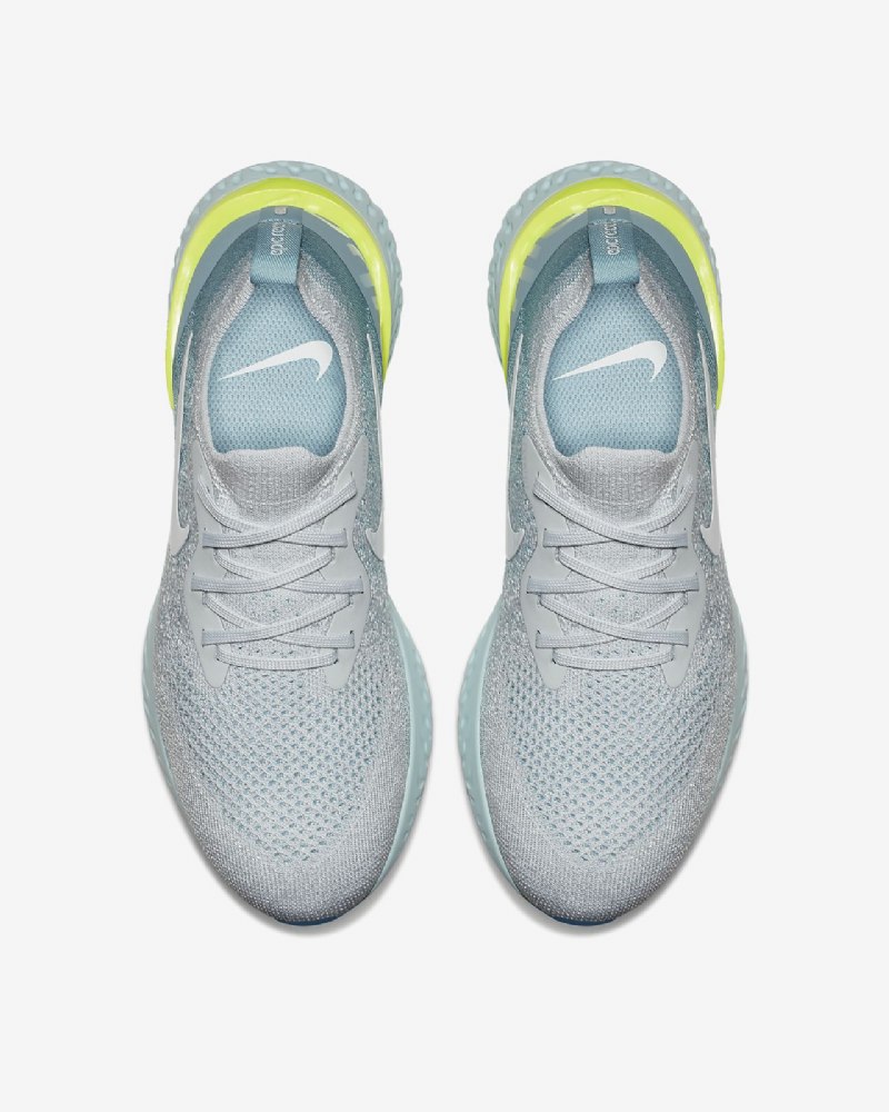 Juoksukengät Nike Epic React Flyknit Naisten Pure Platinum Blue Kiille Glow Volt