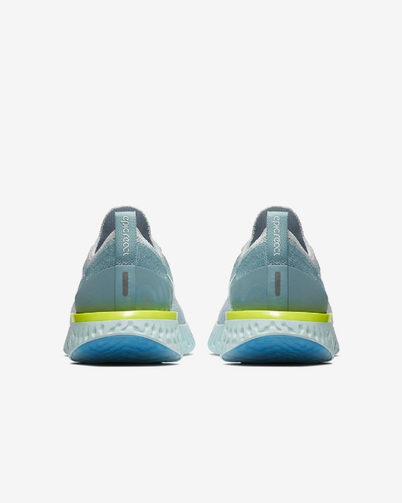 Juoksukengät Nike Epic React Flyknit Naisten Pure Platinum Blue Kiille Glow Volt