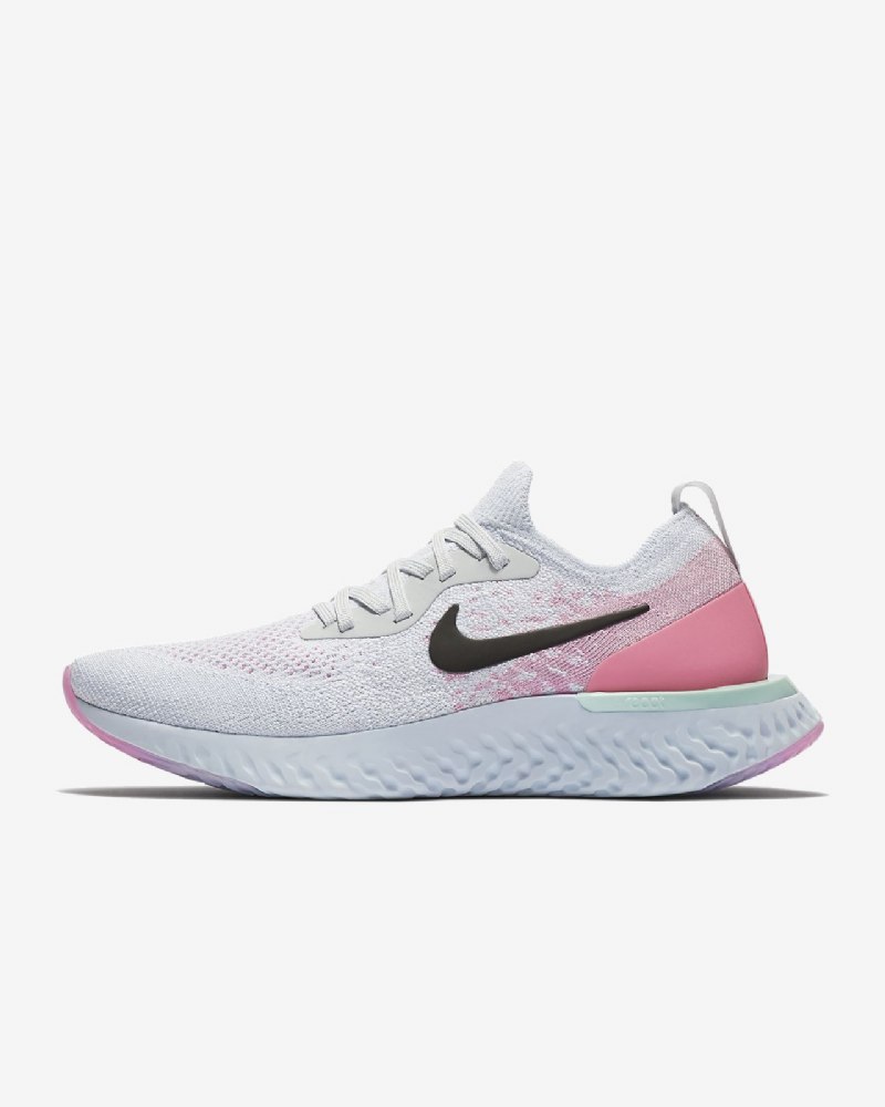 Juoksukengät Nike Epic React Flyknit Naisten Pure Platinum Blue Vety Radius Pink Black