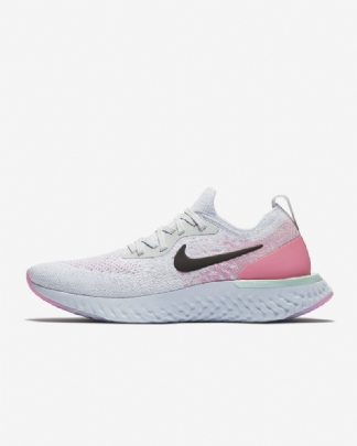 Juoksukengät Nike Epic React Flyknit Naisten Pure Platinum Blue Vety Radius Pink Black