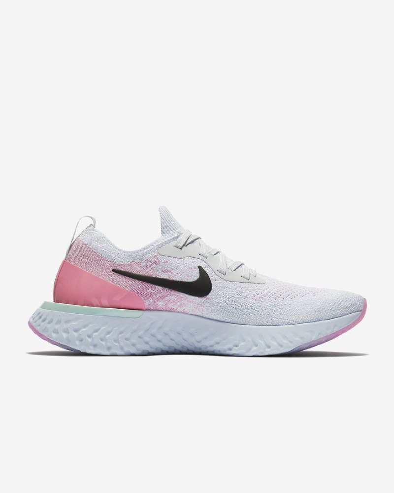 Juoksukengät Nike Epic React Flyknit Naisten Pure Platinum Blue Vety Radius Pink Black