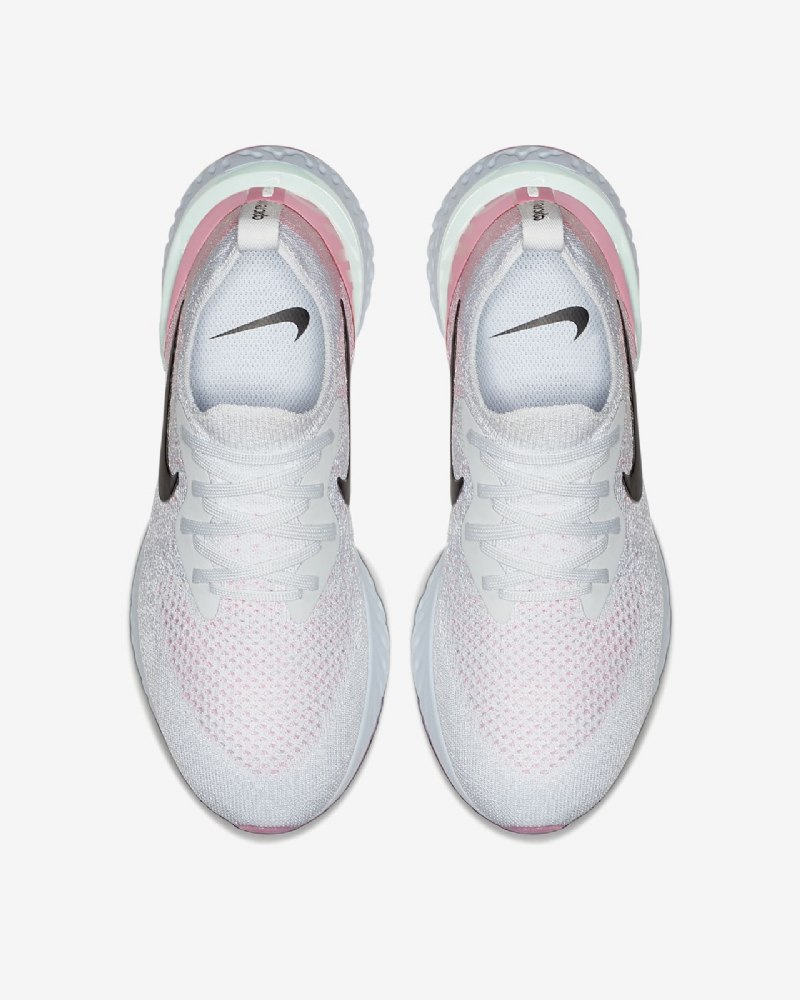 Juoksukengät Nike Epic React Flyknit Naisten Pure Platinum Blue Vety Radius Pink Black