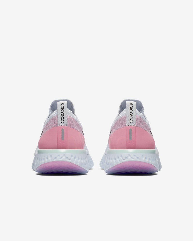 Juoksukengät Nike Epic React Flyknit Naisten Pure Platinum Blue Vety Radius Pink Black