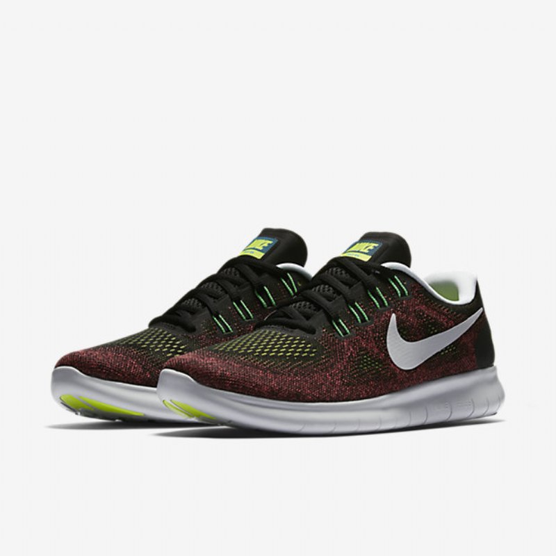 Juoksukengät Nike Free 2017 Miesten Rn Black Hot Punch Blue Chlorine