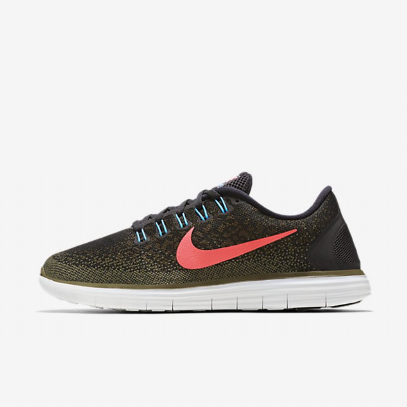 Juoksukengät Nike Free Miesten Rn Distance Black Dark Loden Olive Medium Mango Brilliant
