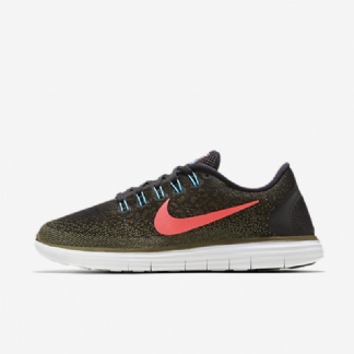 Juoksukengät Nike Free Miesten Rn Distance Black Dark Loden Olive Medium Mango Brilliant