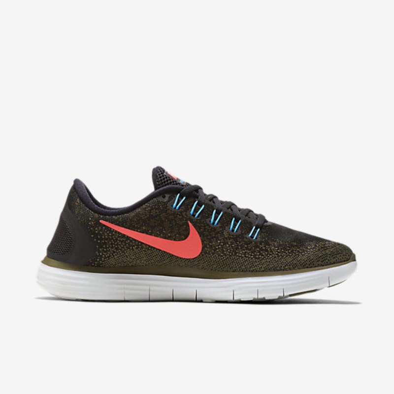 Juoksukengät Nike Free Miesten Rn Distance Black Dark Loden Olive Medium Mango Brilliant