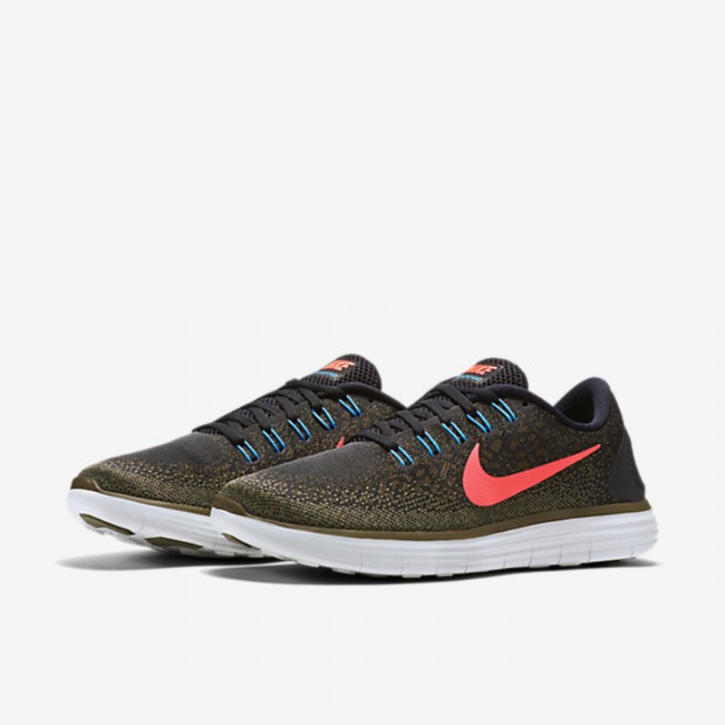 Juoksukengät Nike Free Miesten Rn Distance Black Dark Loden Olive Medium Mango Brilliant