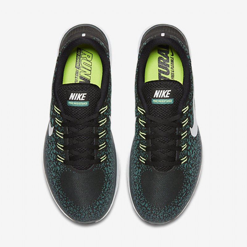 Juoksukengät Nike Free Miesten Rn Distance Black Glaze Jade Hasta Pure Platinum