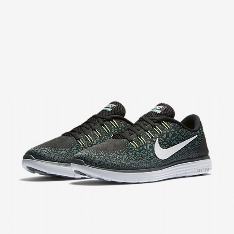 Juoksukengät Nike Free Miesten Rn Distance Black Glaze Jade Hasta Pure Platinum
