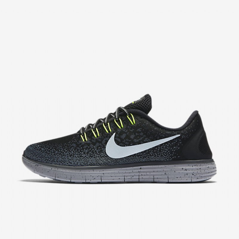Juoksukengät Nike Free Rn Distance Shield Naisten Musta Tummanharmaa Stealth Hopea Metallinen