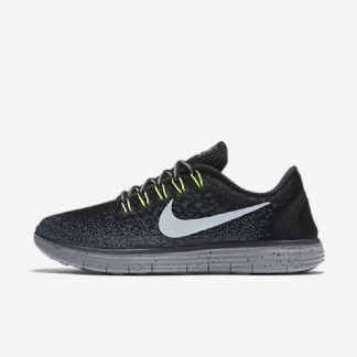 Juoksukengät Nike Free Rn Distance Shield Naisten Musta Tummanharmaa Stealth Hopea Metallinen