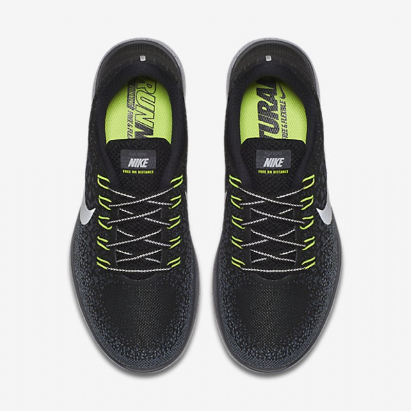 Juoksukengät Nike Free Rn Distance Shield Naisten Musta Tummanharmaa Stealth Hopea Metallinen