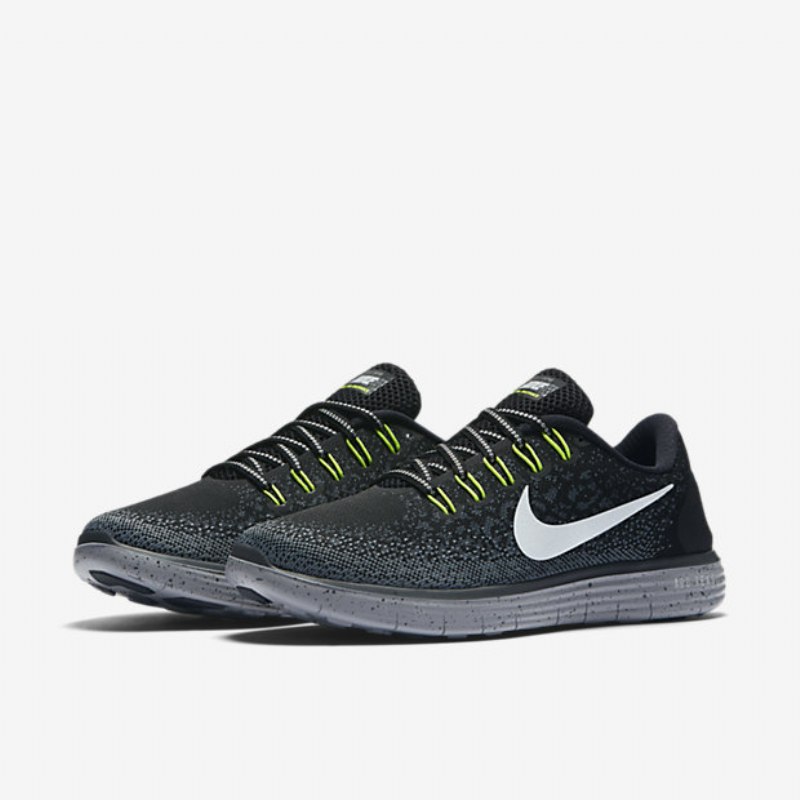 Juoksukengät Nike Free Rn Distance Shield Naisten Musta Tummanharmaa Stealth Hopea Metallinen